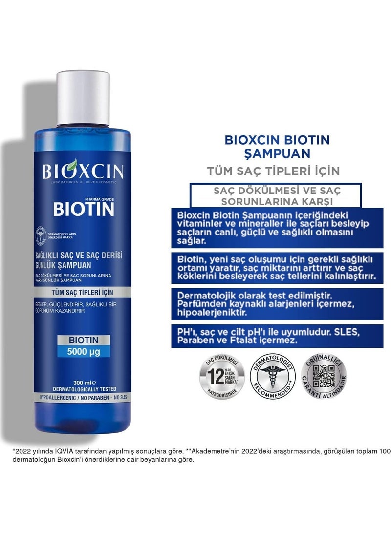 Bioxcin Biotin Daily Shampoo: Healthy Hair & Scalp, 300ml Volume & Strength - Image 5